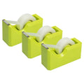 JAM PAPER Colorful Desk Tape Dispensers - Green - 3/Pack - color: Lime Green, size: Pack of 3