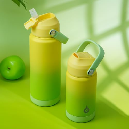BJPKPK 18oz Insulated Water Bottle, Stainless Steel Bottle with Straw Lid - color: Fresh Green, size: 18 Ounces