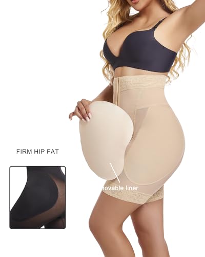 VENDAU Butt and Hip Enhancer Shapewear - Women's Butt Pads and Hip Enhancer - color: Beige, size: XX-Large