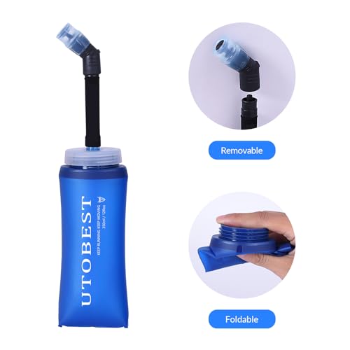 UTOBEST Soft Flask 350ML Collapsible Running Water Bottles - color: Blue-350ml*2