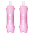 WRELS Running Water Bottle,250ml/350ml/500ml TPU Soft Flask,Collapsible Water Bottles for Hydration Vests and Running Belts Backpack, Soft Water Bottles For Hiking Cycling Climbing - color: Pink-500ml*2