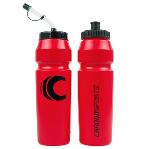 Cannon Sports 1 Liter Sports Water Bottle, 2 Lids, BPA-Free (Red) - color: Red