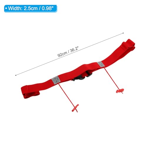 PATIKIL Triathlon Belt Bib Holder, Elastic Marathon Race Number Belt Marathon Running Race Belt with 6 Gel Loops for Marathon Racing Cycling, Red - color: Red