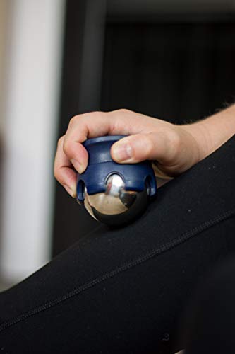 Massage Ball Hot Cold Roller Ball - Relieve Muscle Pain Fast - Stainless Steel Gel Balls for Heat or Ice Therapy-Feet Pain-Plantar Fasciitis-Back Ache-Myofascial Release–Deep Tissue Trigger Points - color: Red and Blue Set 55mm