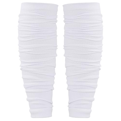 Dxhycc 2 Pairs Scrunch Football Socks Athletic Football Leg Sleeves - color: White