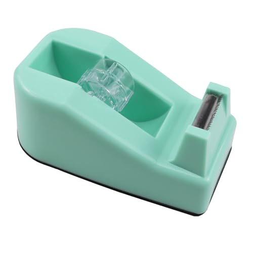 1Pcs Desktop Tape Dispenser,Adhesive Roll Holder with Weighted Nonskid Base,Office Tape Dispensers for School, Office and Home (Green) - color: Green