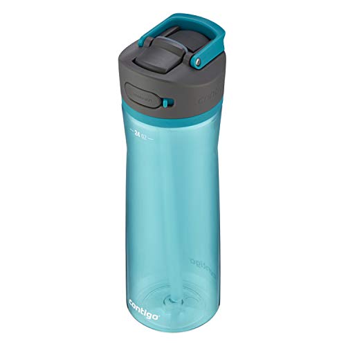 Contigo Ashland 2.0 Leak-Proof Water Bottle with Lid Lock and Angled Straw, Dishwasher Safe, Interchangeable Lid, 24oz, Juniper - color: Juniper, size: 24 oz (Pack of 1), style: Single