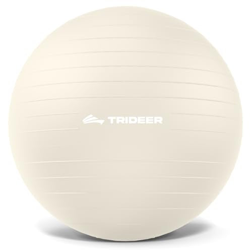 Trideer Yoga Ball for Exercise, Pregnancy, Exercise Ball, Pump Included - color: Off-White, size: L(23-26ines/58-65cm)