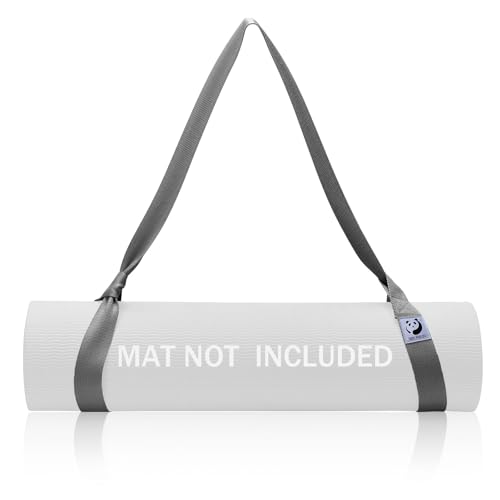 Slim Panda Yoga Mat Strap, Adjustable Soft Cotton Carrier - color: Dark Gray, size: 72 inches