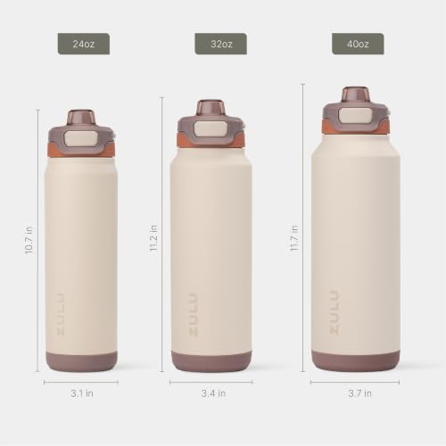 ZULU Powerfill Pro 32oz Stainless Steel Sip or Chug Water Bottle, Driftwood - color: Driftwood, style: 32oz