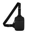 Simptech Mini Crossbody Sling Bag - Water-Resistant Dual Pocket Chest Pack - Lightweight Fanny Pack for Running, Travel & Everyday Workout - color: New Black