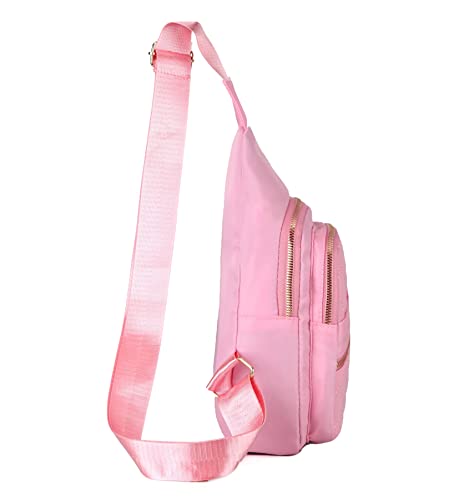 AOSTIHOT Crossbody Sling Bag Small Sling Backpack for Women, Chest Daypack Crossbody Shoulder for Travel Sport Running Hiking Pink - color: Pink