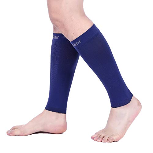 Doc Miller Compression Calf Sleeve for Men & Women, 20-30mmHg - color: Dark Blue, size: Small REGULAR