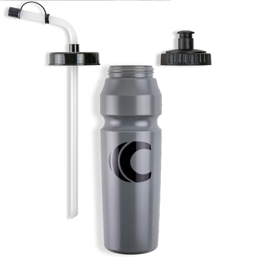 Cannon Sports 1 Liter Sports Water Bottle, 2 Lids, BPA-Free (Gray) - color: Gray