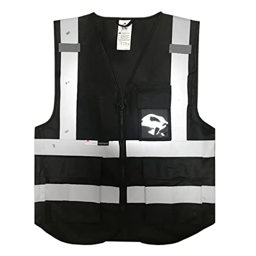 Salzmann Safety Vest | Hi Vis Reflective Vest | US ANSI/ISEA 107 - color: Black, size: XX-Large-3X-Large