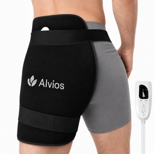 Hip Heating Pad for Hip Brace Sciatica Pain Relief, 16 x 14 in - color: Black