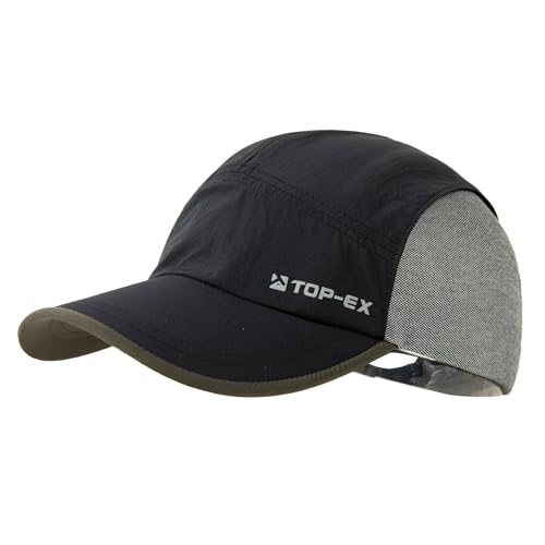 UvCoolix™ Cooling Sweatband Lightweight Running Hat,UPF50+ Protection Breathable Mesh Sun Cap,Quick Dry Performance Hiking - color: Black, size: X-Large-XX-Large