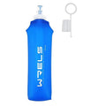 WRELS Soft Running Water Flask Soft Flasks Collapsible Soft Water Bottles Small BPA-Free for Sports Hiking Hydration Pack 5oz/8oz/17oz(BLUE,17oz) - color: Blue, style: 500ml/17oz