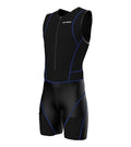 Sparx Men Competitor Triathlon Suit Mens Trisuits | Italian Technical Fabric | Soft Chamois | 4 Pockets | Bike-Swim-Run - color: Blue Seams, size: XX-Large
