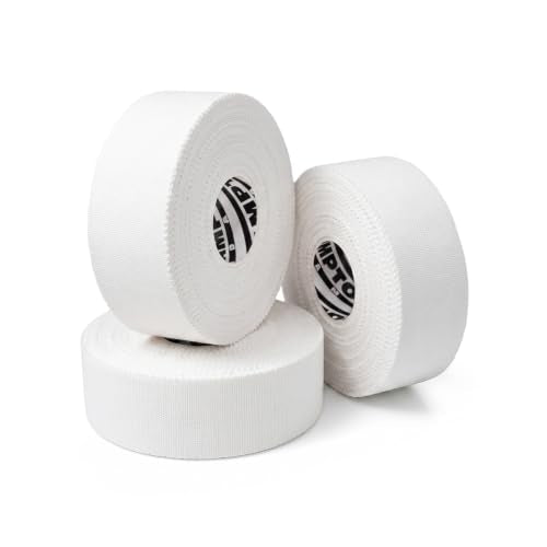 Hampton Adams Athletic Sports Tape, Very Strong, Easy Tear, No Residue - color: White (1 Inch)