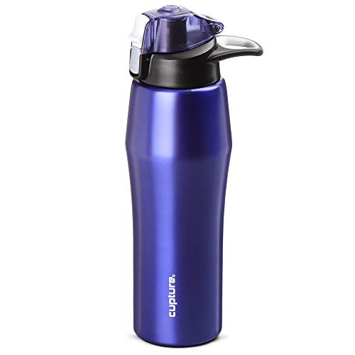 Cupture Action Bottle with Handle - Stainless Steel Vacuum-Insulated, 22 oz - color: Purple