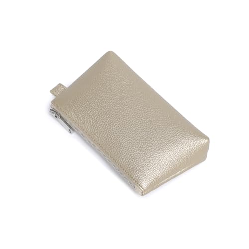Small Makeup Bag for Purse, Leather Cosmetic (Pearl White Tea) - color: Pearl White Tea