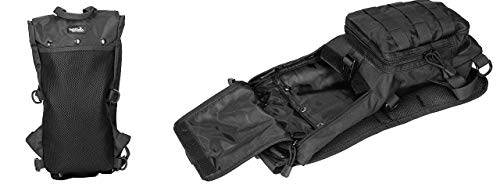 Lancer Tactical Lightweight Nylon Hydration Backpack - Ideal for EDM Music Festivals, Hiking, Running, Cycling, Airsoft, Hunting, and Climbing - color: Black