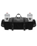 WATERFLY Large Hiking Fanny Pack: 3L Waist Bag with 2 Bottle Holders for Women Men - 9 Pockets & Adjustable Belt Lumbar Hip Packs for Travel Running Cycling Camping Workout (Bottles Not Included) - color: Gray-black
