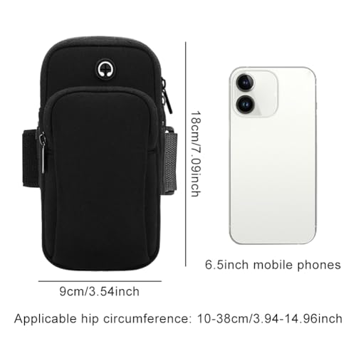 Phone Holder for Running, Universal Adjustable Arm Band Key Card Bag Fit Gym Jogging Hiking Exercise Walking Workout, Running Armband(7 x 3.5 inch)