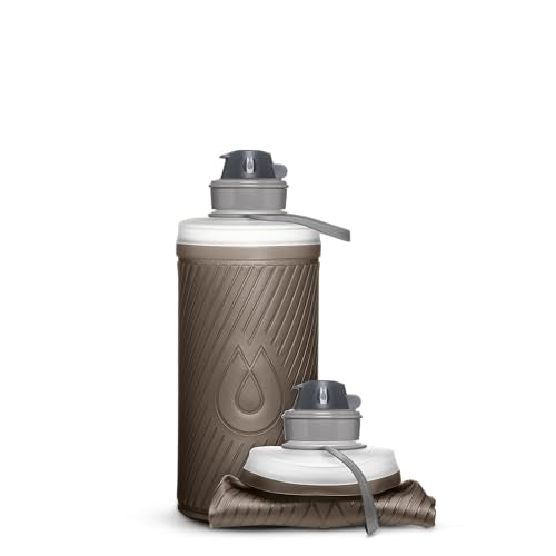 HydraPak Flux Collapsible Backpacking Water Bottle (750ml, 1L, 1.5L) - color: Mammoth Grey, style: 1L/32oz