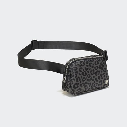 Pander Crossbody Belt Bag for Women and Men, Travel and Everyday Use - color: Grey Leopard