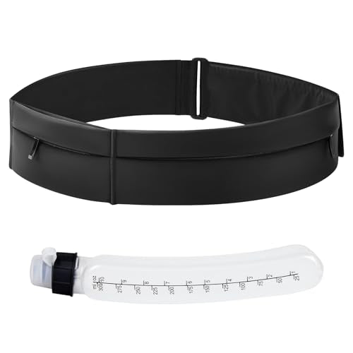 Waterproof Running Belt with Phone Holder & Water Bottle - Adjustable Lightweight Fitness Belt for Jogging, Hiking, Cycling (Large) - size: Large