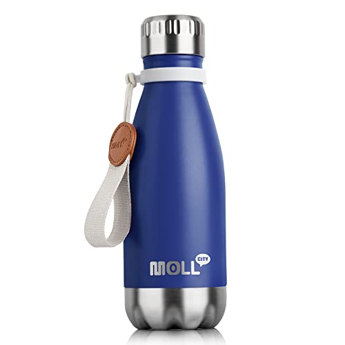 Small Water Bottle,9 oz Stainless Steel Flask for Kids,Insulated Leakproof - color: Navy, size: 9 Ounces