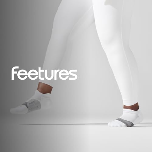 Feetures Elite Light Cushion No Show Tab Sock Wave - color: New White (1 Pair), size: Large