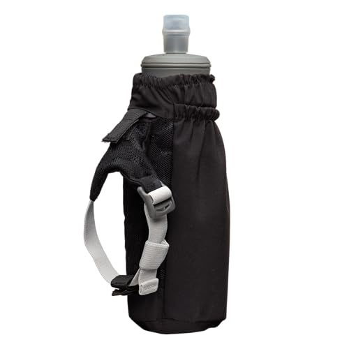 Nathan Pinnacle 14 oz Soft Flask Handheld Water Bottle, BPA-Free with Bite Valve, Black, OSFM - color: Black, style: 14oz
