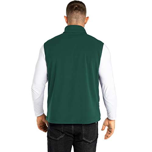 33,000ft Men's Fleece Vest Outerwear Lightweight Zip Up Sleeveless Jacket - color: Green, size: 4X-Large