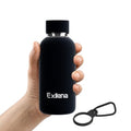 Exllena Small Water Bottle 12oz with Clip, Double Wall Stainless Steel Vacuum Small Insulated Water Bottle Keeps Drinks Cold 24 Hrs/Hot 12 Hrs for Kids Handbag School BPA Free (Black) - color: Black, size: 350 ml