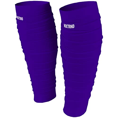 Nxtrnd Football Leg Sleeves, Calf Sleeves for Men & Boys, Sold as a Pair - color: Purple, size: One Size