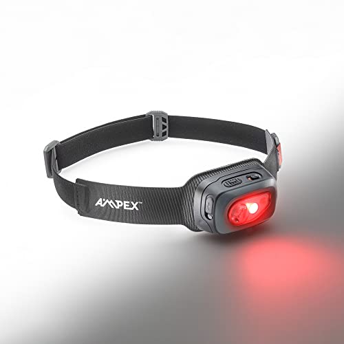 AMPEX Head Lamp - Comfortable, Waterproof Headlamp Rechargeable with Bright LED, 85h Runtime, Red Mode - Outdoor Use, Hiking, Backpacking - 300 Lumens - style: 300L Rechargeable Headlamp
