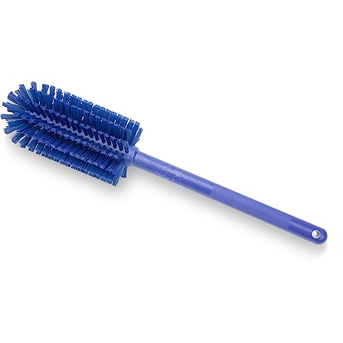 SPARTA Large Water Bottle Brush Ideal for Wide-Mouth Jars, Bottles and Tumblers, Dishwashing Tool with Handle for Home and Commercial Kitchens, Plastic, 16 Inches, Blue, (Pack of 4) - color: Blue
