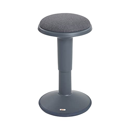 ECR4Kids Sitwell Wobble Stool with Cushion, Adjustable Height, Active Seating, Grey - color: Grey
