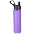 Volhoply 24oz Insulated Water Bottle with Straw Lid, Purple, 1-Pack - color: Purple