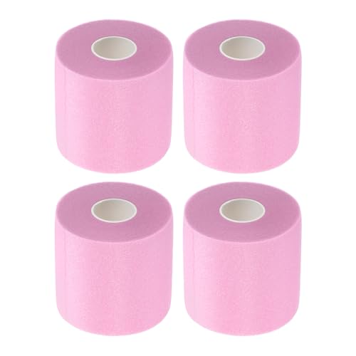PATIKIL Foam Pre Wrap Athletic Tape 2.75 Inch x 30 Yards, 4 Rolls Non-Adhesive Prewrap Headbands for Hair Soccer Sport Wrists Elbows Knees Ankles, Pink - color: Pink