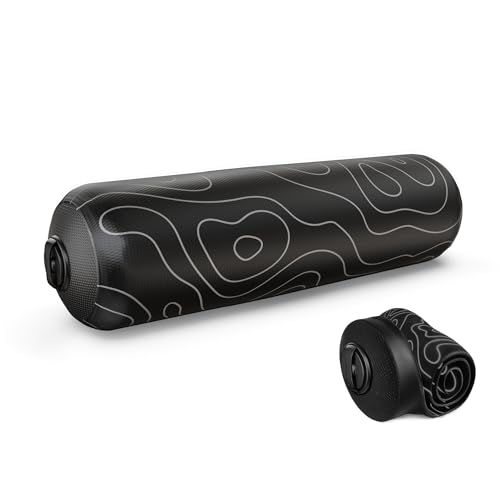 Inflatable Travel Foam Roller, 15 x 5 in, Topo Black - color: Topo Black