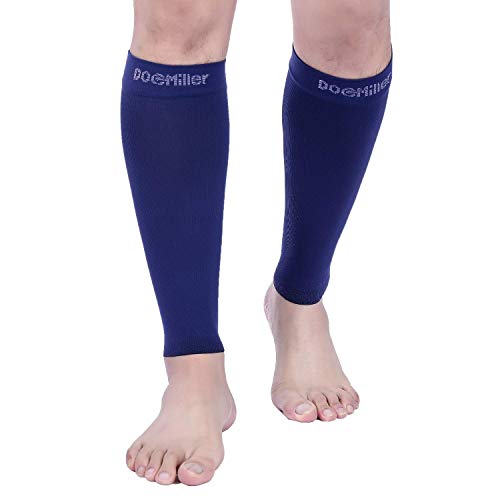 Doc Miller Compression Calf Sleeve for Men & Women, 20-30mmHg - color: Dark Blue, size: Small REGULAR