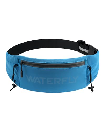 WATERFLY Running Belt Fanny Pack, Runner Race Belt with Bib Clip Blue - color: Blue
