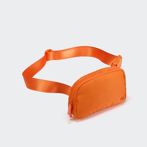 Pander Nylon Fanny Pack for Women, Two-Way Zipper Crossbody Bag - color: Dark Orange