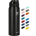 Fanhaw 24oz Stainless Steel Water Bottle with Chug Lid, Black - color: Black, style: 24 Ounces