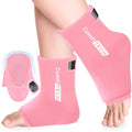 ComfiTECH Ankle Ice Pack Wrap, Large Opening for Foot & Heel, XL, Pink, 2P - size: X-Large