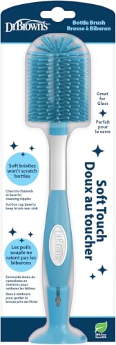 Dr. Brown's Soft Touch Baby Bottle Cleaning Brush, Blue, 12-Pack - style: Soft Touch